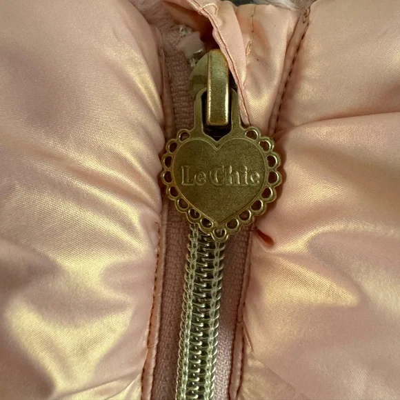 Le Chic Metallic Pink Puffy Coat with Belt Bag - Picture 5 of 10